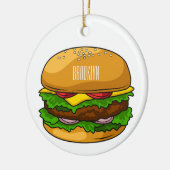 Hamburger cartoon illustratie keramisch ornament (Links)
