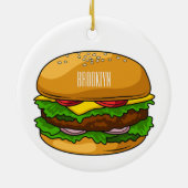 Hamburger cartoon illustratie keramisch ornament (Achterkant)