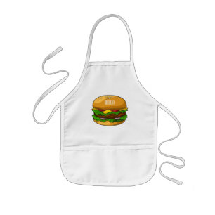 Hamburger cartoon illustratie kinder schort