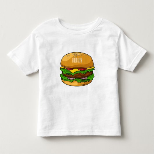 Hamburger cartoon illustratie kinder shirts (Voorkant)