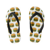 Hamburger cartoon illustratie kinder teenslippers (Voetbed)