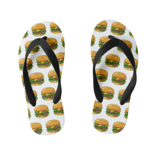 Hamburger cartoon illustratie kinder teenslippers