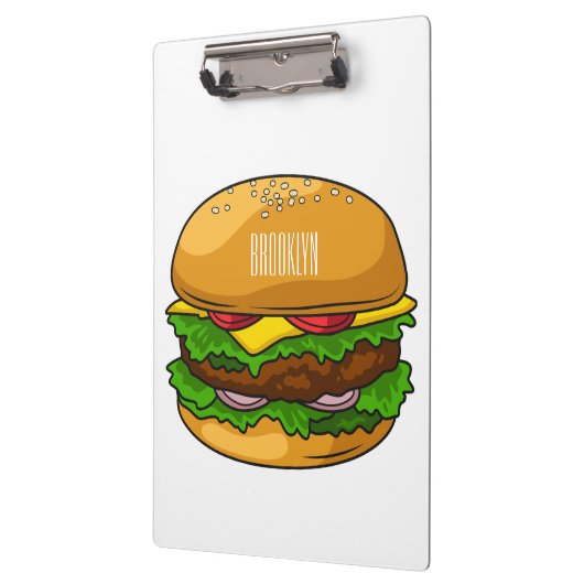 Hamburger cartoon illustratie klembord (Links)