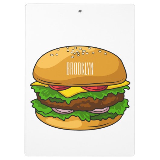 Hamburger cartoon illustratie klembord (Achterkant)