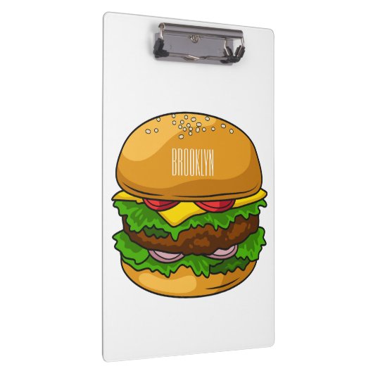 Hamburger cartoon illustratie klembord (Rechts)