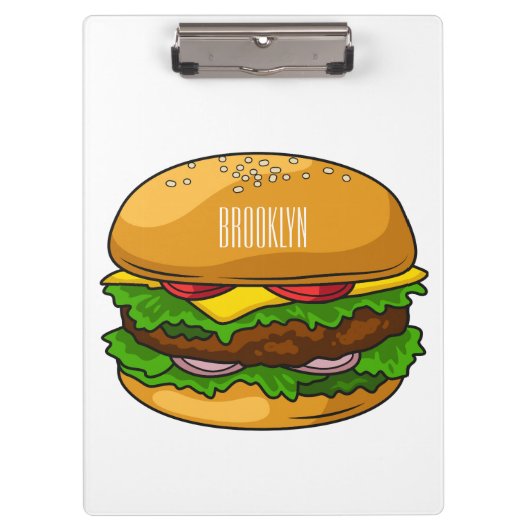 Hamburger cartoon illustratie klembord (Voorkant)