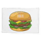 Hamburger cartoon illustratie kussensloop (Achterkant)