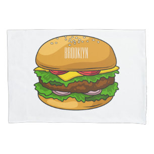 Hamburger cartoon illustratie kussensloop