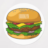 Hamburger cartoon illustratie labels (Design 2)