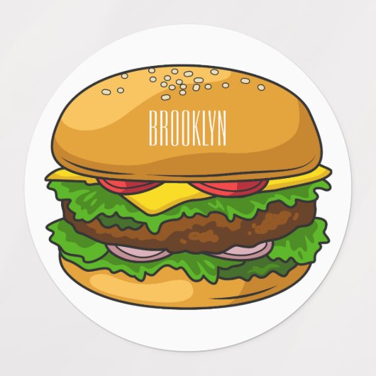 Hamburger cartoon illustratie labels (Design 2)