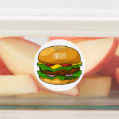 Hamburger cartoon illustratie labels (Aangebracht)