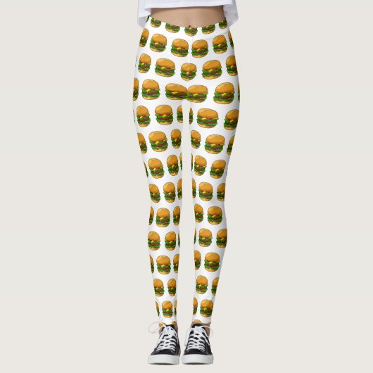 Hamburger cartoon illustratie leggings (Voorkant)
