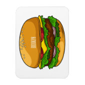 Hamburger cartoon illustratie magneet (Verticaal)