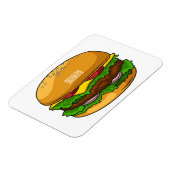 Hamburger cartoon illustratie magneet (Linkerzijde)