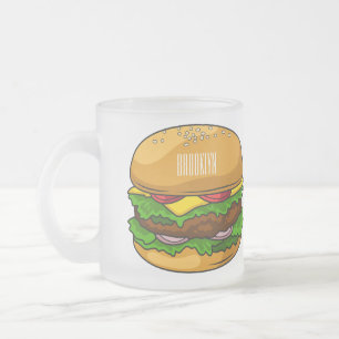 Hamburger cartoon illustratie matglas koffiemok