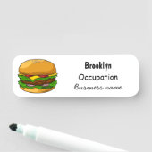 Hamburger cartoon illustratie naamplaatje (In situ)