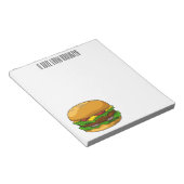 Hamburger cartoon illustratie notitieblok (Schuin)
