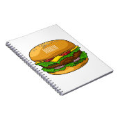 Hamburger cartoon illustratie notitieboek (Rechterzijde)