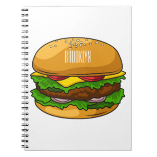 Hamburger cartoon illustratie notitieboek