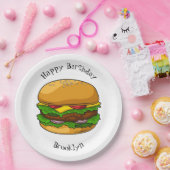 Hamburger cartoon illustratie papieren bordje (Feest)