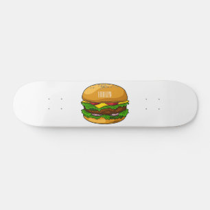 Hamburger cartoon illustratie persoonlijk skateboard