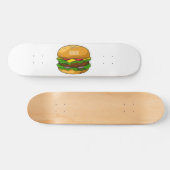 Hamburger cartoon illustratie persoonlijk skateboard (Horizontaal)