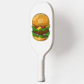 Hamburger cartoon illustratie pickleball paddle (Links)