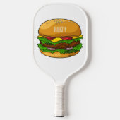 Hamburger cartoon illustratie pickleball paddle (Achterkant)