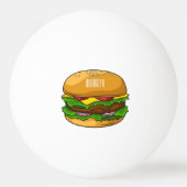Hamburger cartoon illustratie pingpongbal (Achterkant)