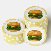 Hamburger cartoon illustratie poker chips (Opstapeling)