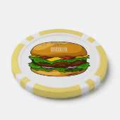 Hamburger cartoon illustratie poker chips (Enkel)