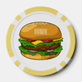 Hamburger cartoon illustratie poker chips (Achterkant)