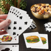 Hamburger cartoon illustratie pokerkaarten (Insitu)