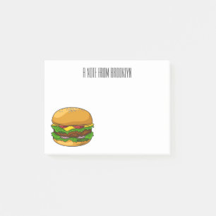 Hamburger cartoon illustratie post-it® notes