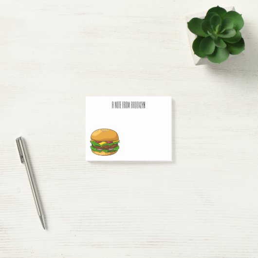 Hamburger cartoon illustratie post-it® notes (Kantoor)