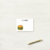 Hamburger cartoon illustratie post-it® notes (Op bureau)