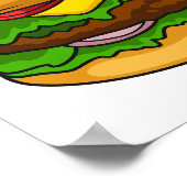 Hamburger cartoon illustratie poster (Hoek)
