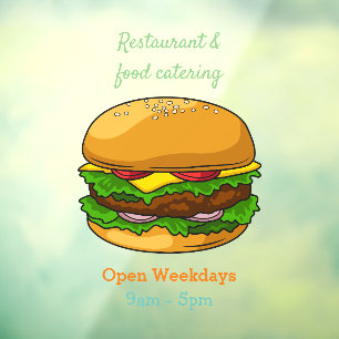 Hamburger cartoon illustratie raamsticker