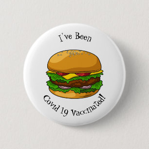 Hamburger cartoon illustratie ronde button 5,7 cm