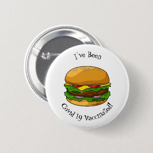 Hamburger cartoon illustratie ronde button 5,7 cm (Voorkant /achterkant)