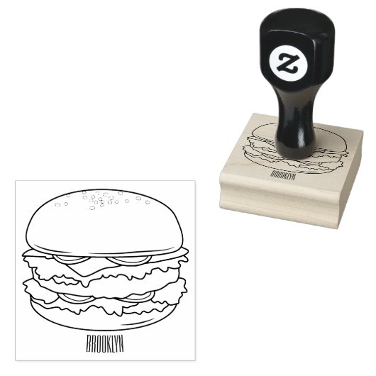 Hamburger cartoon illustratie rubberstempel (Gestempeld)