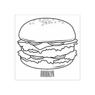 Hamburger cartoon illustratie rubberstempel