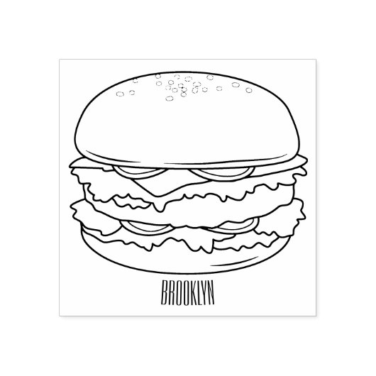 Hamburger cartoon illustratie rubberstempel (Afrduk)