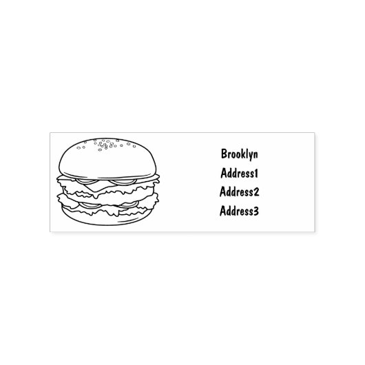 Hamburger cartoon illustratie rubberstempel (Afrduk)