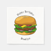 Hamburger cartoon illustratie servet (Voorkant)