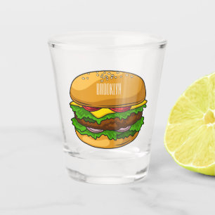 Hamburger cartoon illustratie shot glas