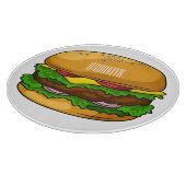 Hamburger cartoon illustratie snijplank (Hoek)