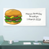 Hamburger cartoon illustratie spandoek (Beurs)