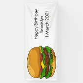 Hamburger cartoon illustratie spandoek (Verticaal)