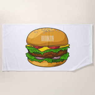 Hamburger cartoon illustratie strandlaken